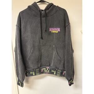 PACSUN Stranger Things Upside Down Graphic Hoodie Black Unisex S 80’s Retro